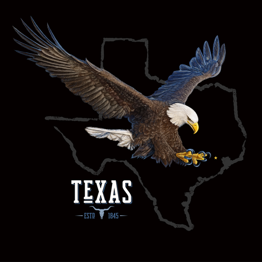 Eagle Texas Est. 1845 longhorn skull - Funny T-shirt