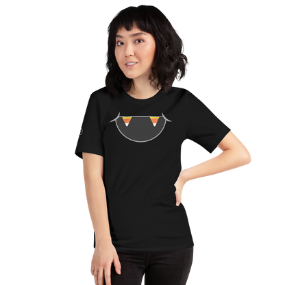 Halloween - Candy Corn Vampire Teeth Smile - Fun T-Shirt by Louise Lux