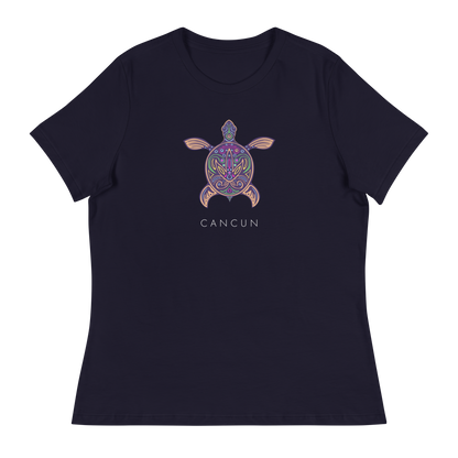 Women's - CANCUN - Tribal Vibrant Turtle T-Shirt